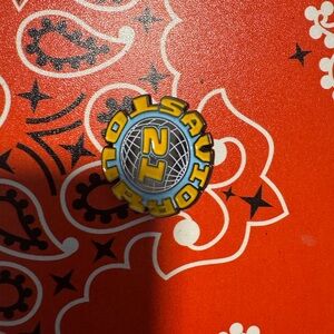 Yellow and Silver Enamel Pin Savior TOUR